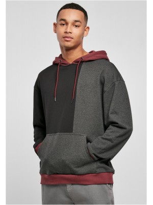 Мъжки суичър с качулка в цветен десен Urban Classics Color Hoody black/charcoal