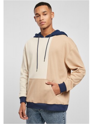 Мъжки суичър с качулка в цветен десен Urban Classics Color Hoody softseagrass/unionbeige