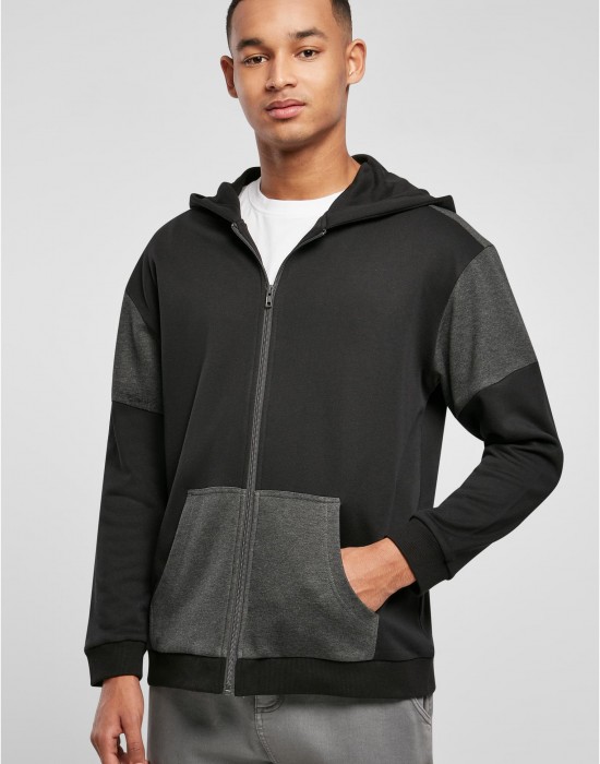 Мъжки суичър с цип в черен цвят Urban Classics Zip Hoody, Суичъри с цип - Lit.bg Мъжки суичър с цип в черен цвят Urban Classics Zip Hoody, Суичъри с цип - Lit.bg