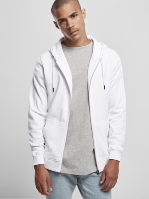 Мъжки суичър в бял цвят Urban Classics Basic Terry Zip Hoody 