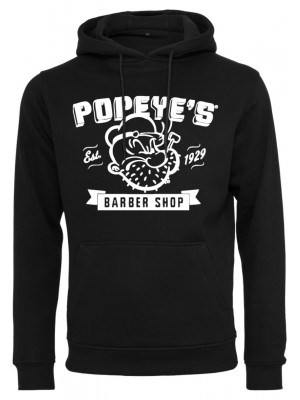 Мъжки суичър в черен цвят Merchcode Popeye Barber Shop 