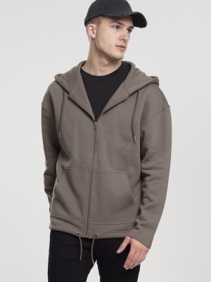 Мъжки суичър в сиво Urban Classics Zip HoodyLong Sweat Zip Hoody