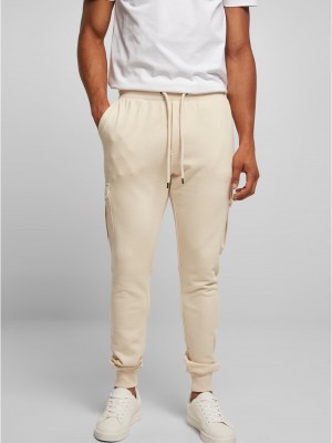 Мъжко долнище в бежов цвят Fitted Cargo Sweatpants