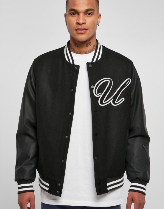 Мъжко колежанско яке в черен цвят Urban Classics College Jacket, Зимни якета - Lit.bg Мъжко колежанско яке в черен цвят Urban Classics College Jacket, Зимни якета - Lit.bg