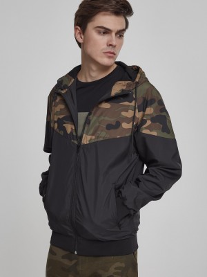 Мъжко спортно яке Urban Classics в черно с камуфлаж