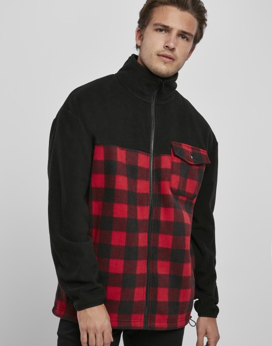 Мъжко яке Urban Classics Polar Fleece в червен и черен цвят, Якета Пролет / Есен - Lit.bg Мъжко яке Urban Classics Polar Fleece в червен и черен цвят, Мъже - Lit.bg