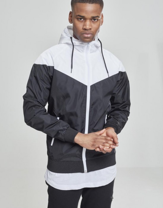 Мъжко яке тип ветровка в два цвята Urban Classics blk/wht, Мъже - Lit.bg Мъжко яке тип ветровка в два цвята Urban Classics blk/wht, Мъже - Lit.bg