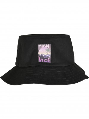 Шапка идиотка в черен цвят Merchcode Miami Vice Print