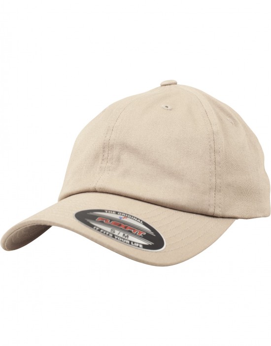 Шапка с козирка в бежово Flexfit Cotton Twill Dad Cap, Аксесоари - Lit.bg