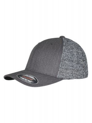 Шапка с козирка в черно и сиво  Flexfit Trucker Melange Mesh 