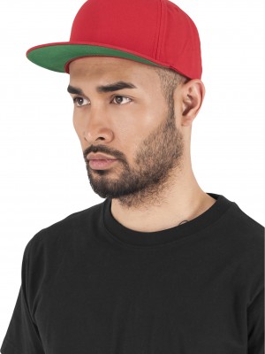 Шапка с козирка в червено Classic 5 Panel Snapback 