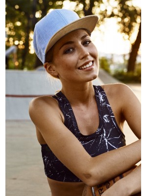 Шапка с козирка в синьо Chambray-Suede Snapback 
