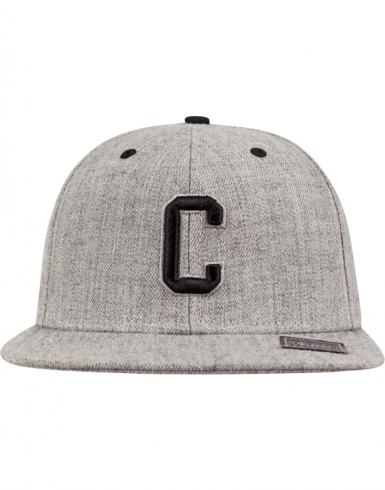 Шапка с козирка в сив и черен цвят Letter Snapback C, Аксесоари - Lit.bg