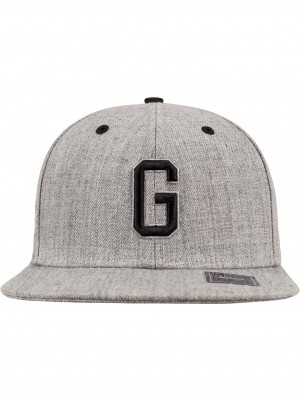 Шапка с козирка в сив и черен цвят Letter Snapback G 