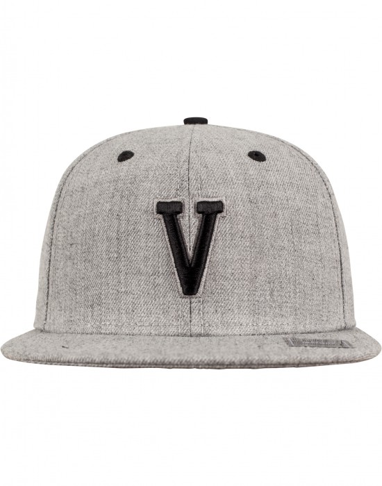 Шапка с козирка в сив и черен цвят Letter Snapback V, Аксесоари - Lit.bg