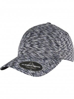 Шапка с козирка в тъмносин меланж FLEXFIT DELTA UNIPANEL CAP melange navy 