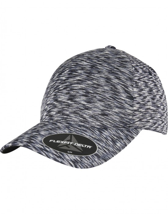 Шапка с козирка в тъмносин меланж FLEXFIT DELTA UNIPANEL CAP melange navy, Аксесоари - Lit.bg