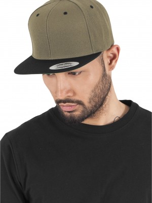 Шапка с козирка в цвят маслина Classic Snapback 2-Tone 