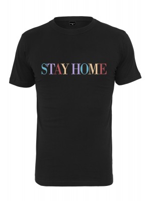 Тениска Mister Tee Stay Home в черен цвят