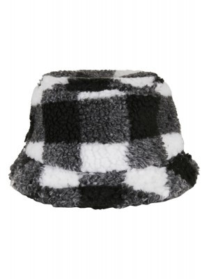 Зимна шапка идиотка в бяло и черно Sherpa Check Bucket Hat 