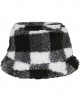 Зимна шапка идиотка в бяло и черно Sherpa Check Bucket Hat, Аксесоари - Lit.bg