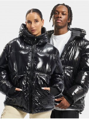 Зимно широко яке в черен цвят UNISEX DEF Jacket Shiny